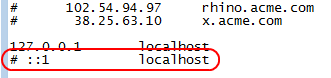 Uncomment ::1 in hosts file to correct webdev / visual studio problems