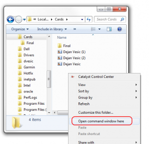 Open command window here