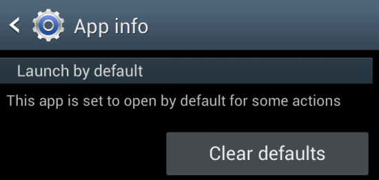 Android: clear defaults