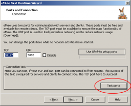 eMule - Testiranje portova za pristup eMule serverima
