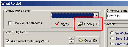 SubRip - Otvaranje IFO datoteke