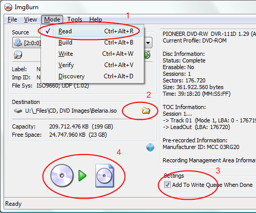 ImgBurn - kopiranje diskova - prvi deo - čitanje
